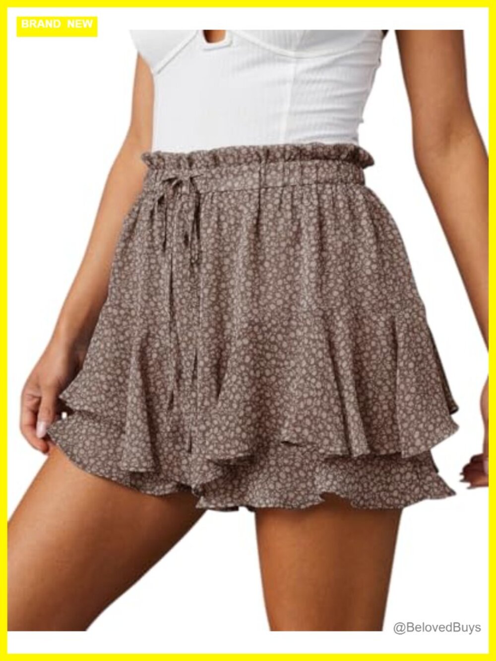 Flowy Skort Shorts Women Boho Ruffle Chiffon Tennis Running Double Layer